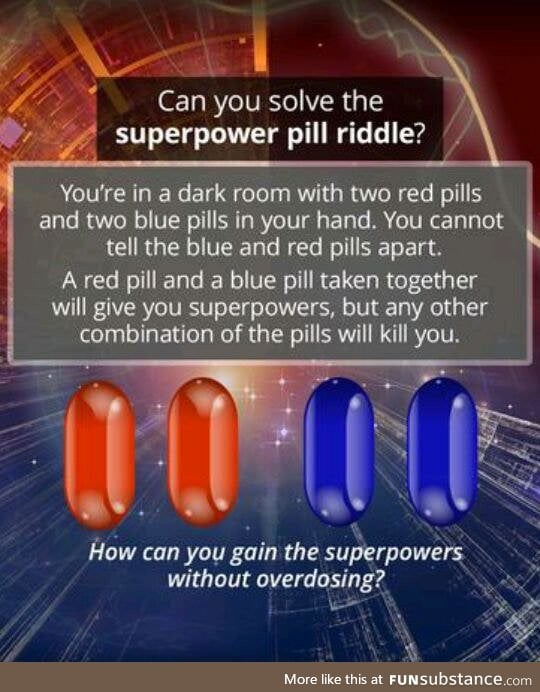 Superpower pill riddle