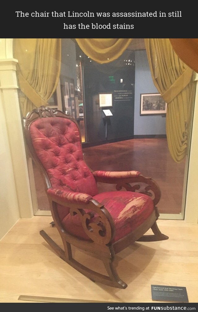 The chair that Lincoln was assassinated in