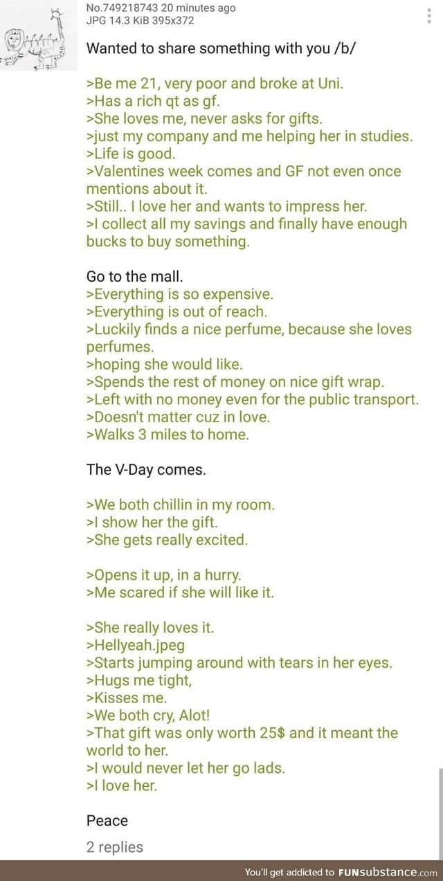 Anon share a wholesome story