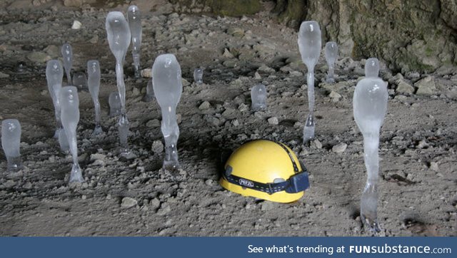 Icy stalagmites