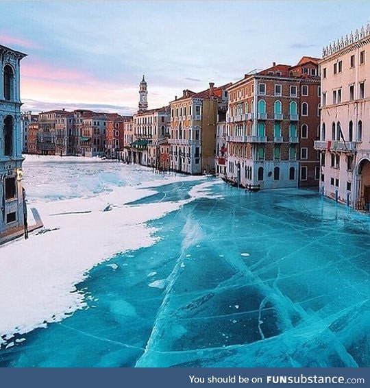 Frozen waters in venice