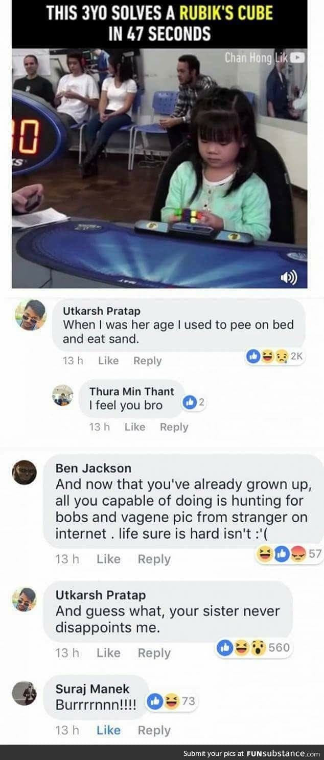 Facebook comments are not memes