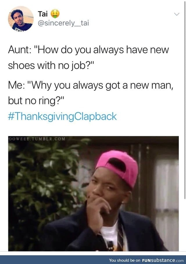Thanksgiving clapback