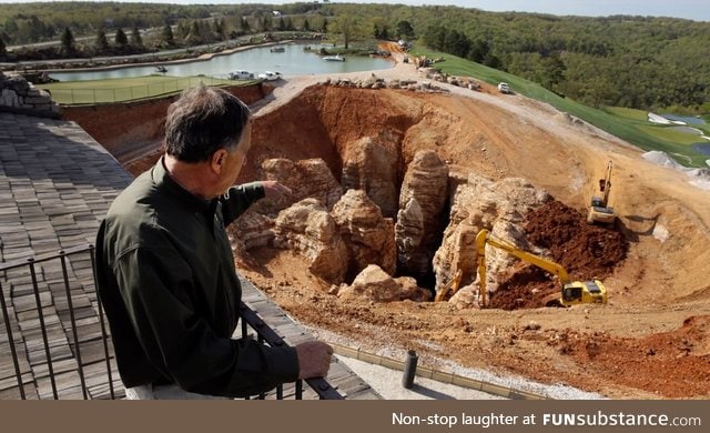 A cavern system, discovered after a sink hole formed on a golf course
