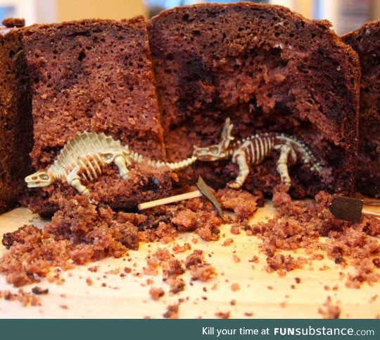 Awesome paleontology cake
