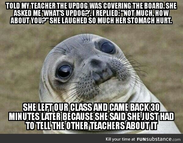 My classmates lightly chuckled, while she howled of laughter