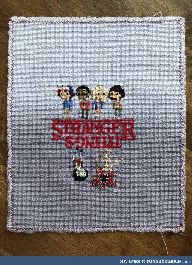 Stranger things cross stitch