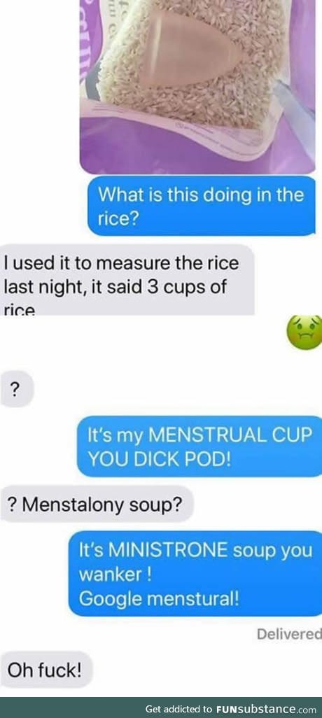 This man accidentally used his wife's menstrual cup to measure rice