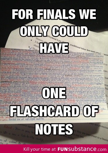Flashcard for finals