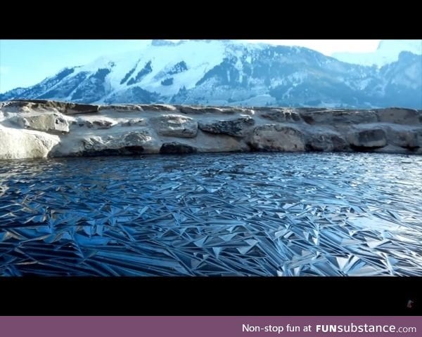 Frozen lake in Switzerland