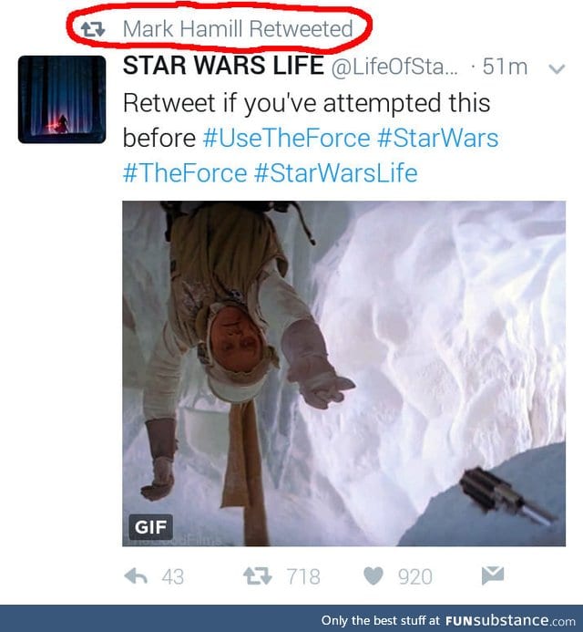 Mark Hamill is the only one of us who got it to work