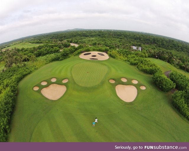 Putting green and bunkers in china
