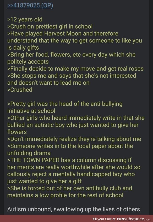 Anon unintentionally weaponizes his autism