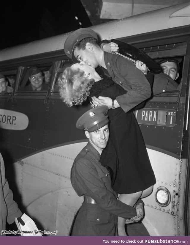 Even in war times, bro is always there for you. Taken in 1941