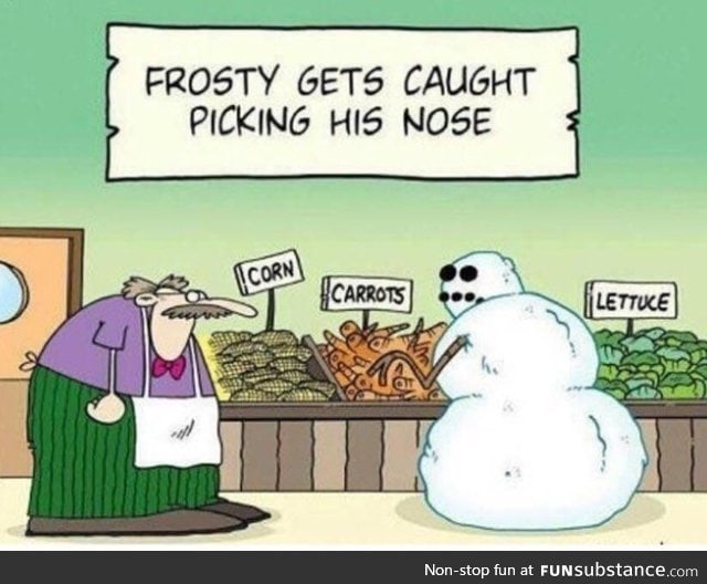 Frosty gets caught picking his nose