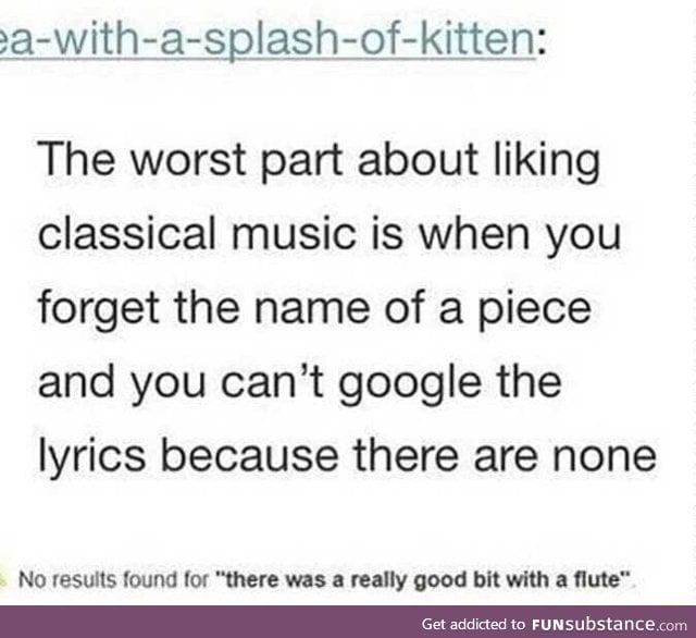 Problem with liking classical music