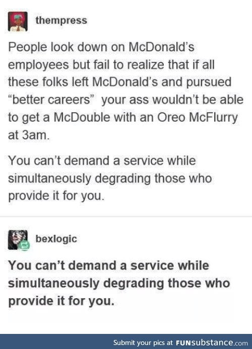 I would like an Oreo McFlurry with a side of respect, please
