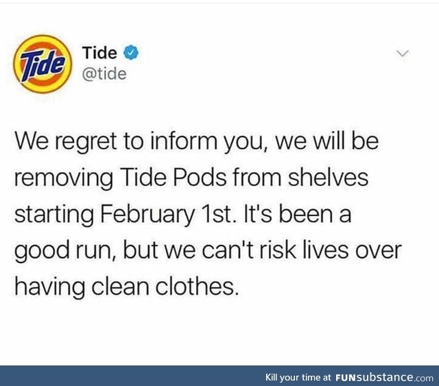Only 00's kids remember tide pods.
