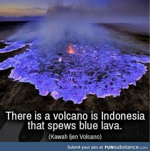 Blue lava volcano