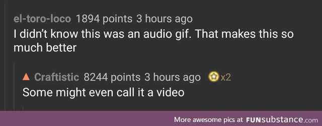 And the legend of the audio gif was born