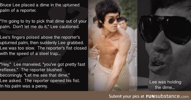 Bruce Lee  demonstrates he’s the master!