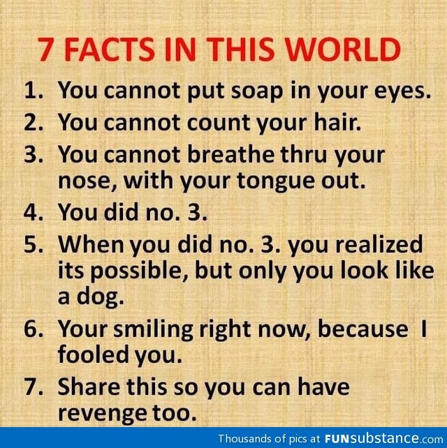 7 fact about hte world....