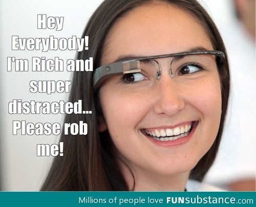 What does google glass say?