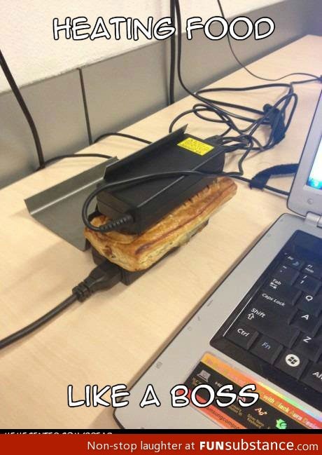 Heating food with laptop charger