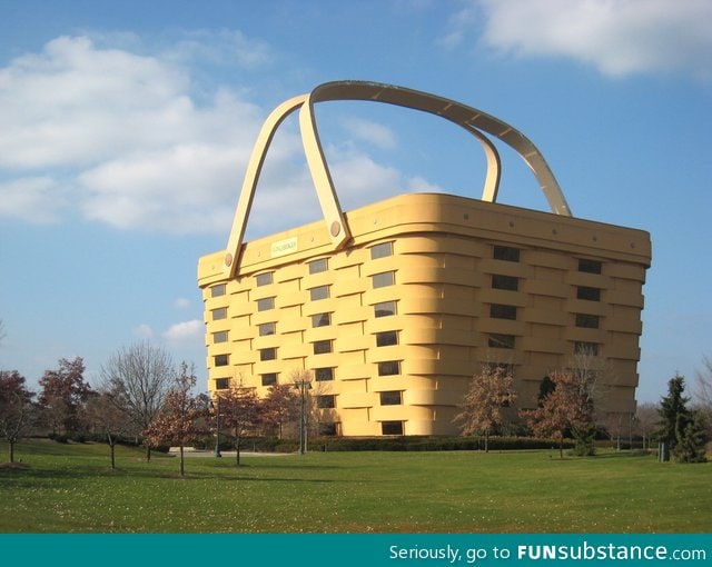 Basket company headquarters is a giant basket