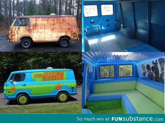 From old and rusty to cool and awesome mystery machine