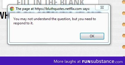Was taking a quiz when suddenly a wild error message appeared