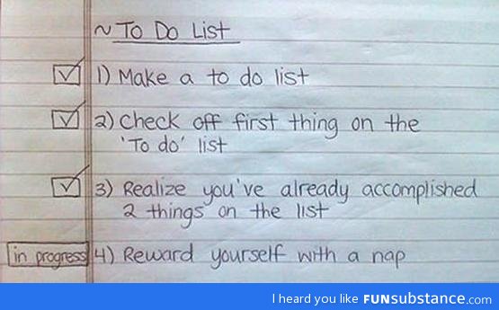 My kind of to-do list