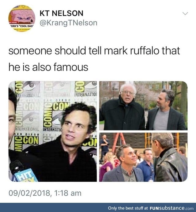 Mark Ruffalo is like a child