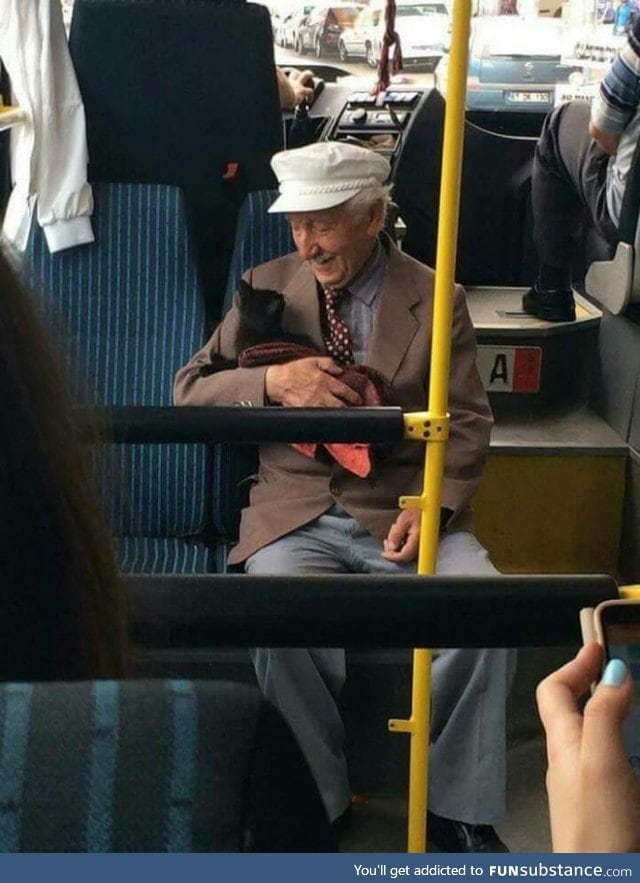 A man who loves his cat