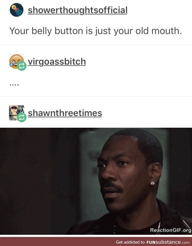 Your belly button is your old mouth