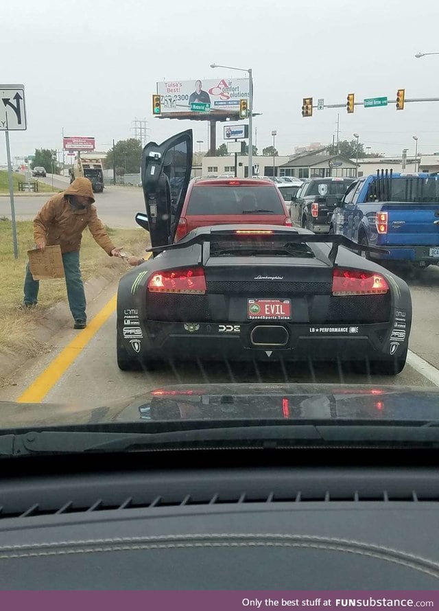 Generous evil Lamborghini owner