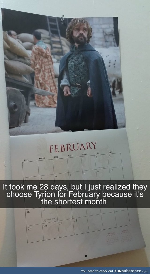 Why Tyrion is on February