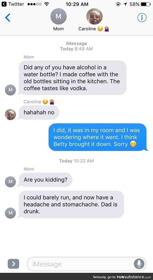 Vodka coffee - sorry mom & dad