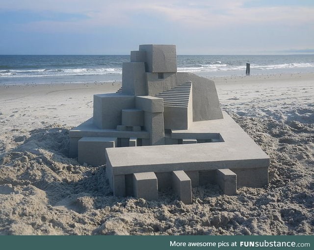 Sandcastle with extremely clean lines