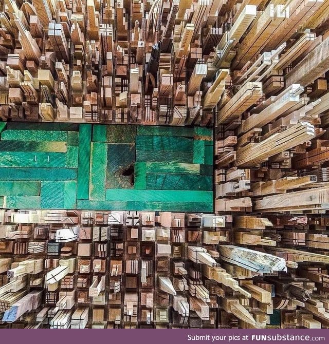 Stunning model of Manhattan (complete with Central Park) entirely made out of reclaimed