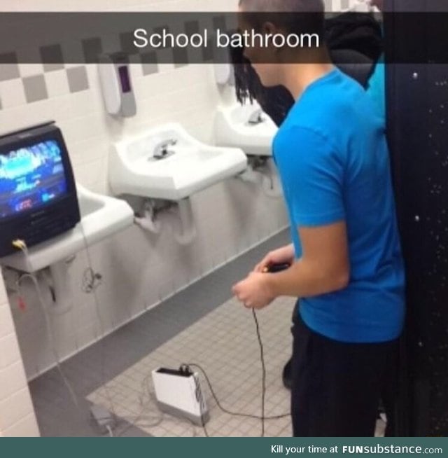 Gaming in the bathroom