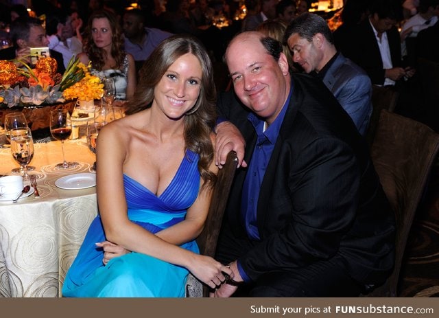 Kevin (from the Office) with his wife. Yeah... Let that sink in