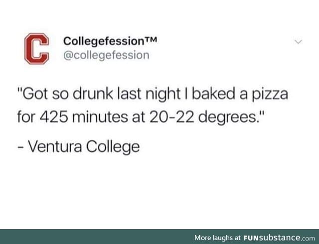 Baking a pizza really badly