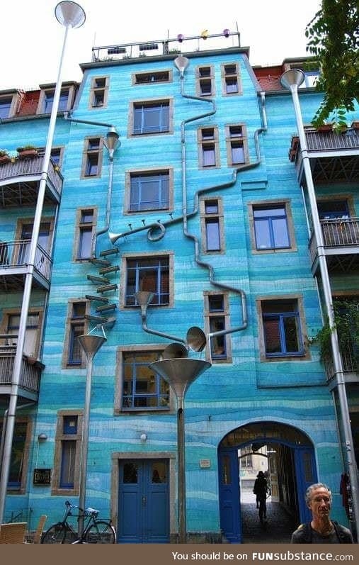 This building plays music when it rains