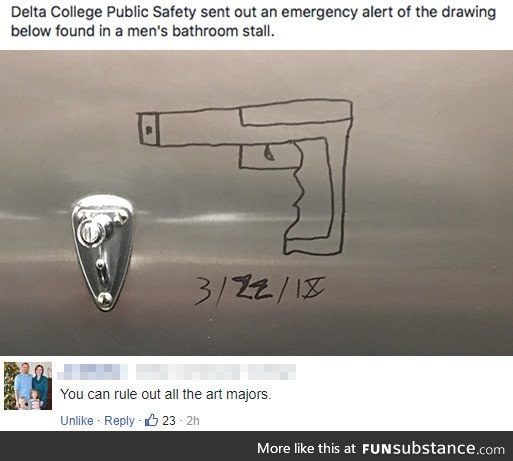 Campus security posts this alert on facebook