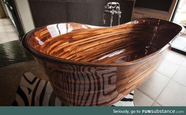 This $30,000 handmade wooden bathtub