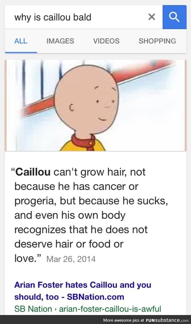 Caillou is a bad boy