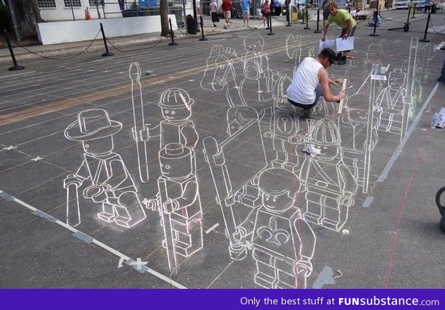 Lego chalk art