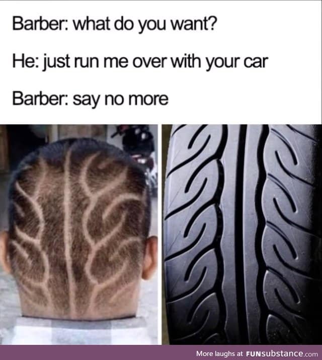 Car tire haircut
