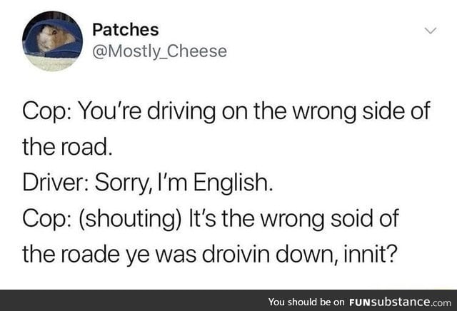 Wrong side of the road